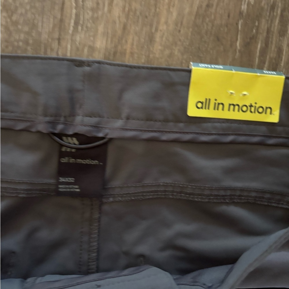 Men's All in Motion Stretch Straight Golf Pants - Dark Gray Sz 34X32 NWT - Picture 7 of 10